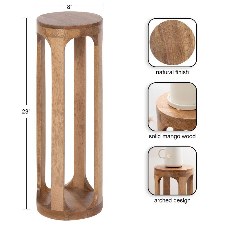 Kate and Laurel Dahl Round Wood Drink Table, 8x8x23, Natural