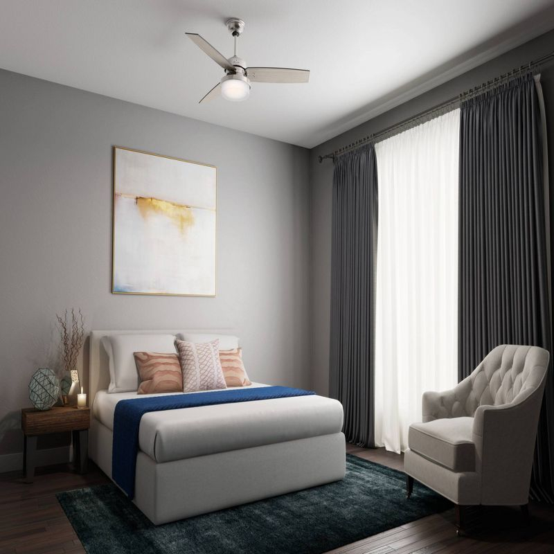 52" Sentinel Ceiling Fan with Remote Nickel: WhisperWind Motor, Reversible - Hunter Fan