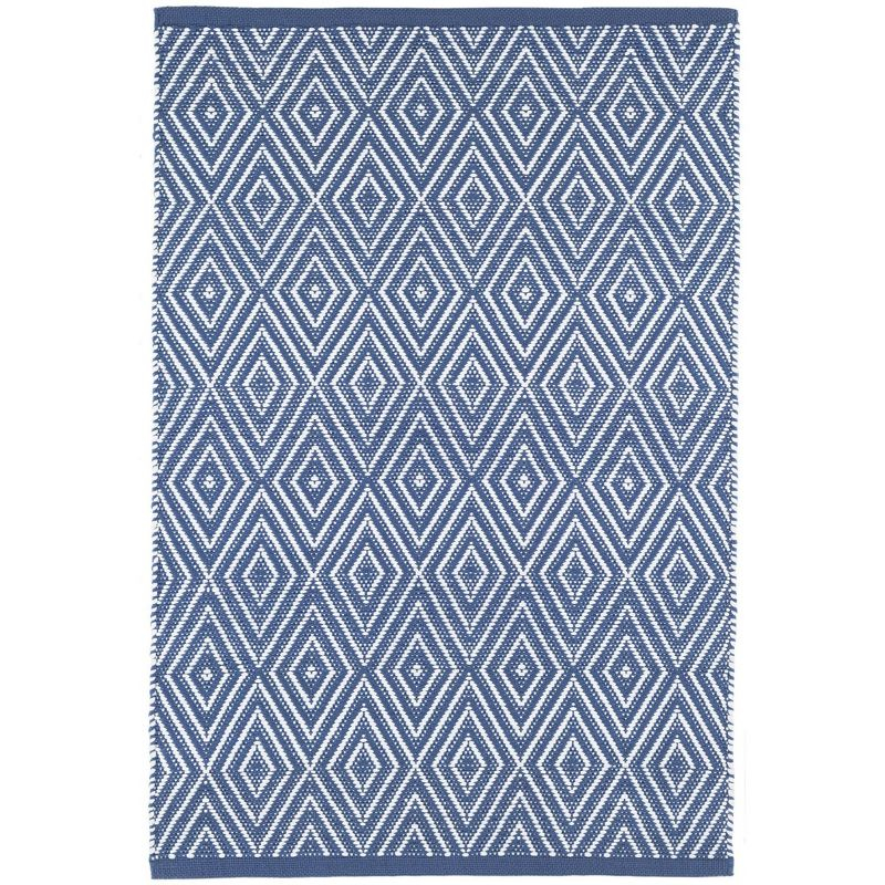 Diamond Denim/White Handwoven Indoor/Outdoor Rug