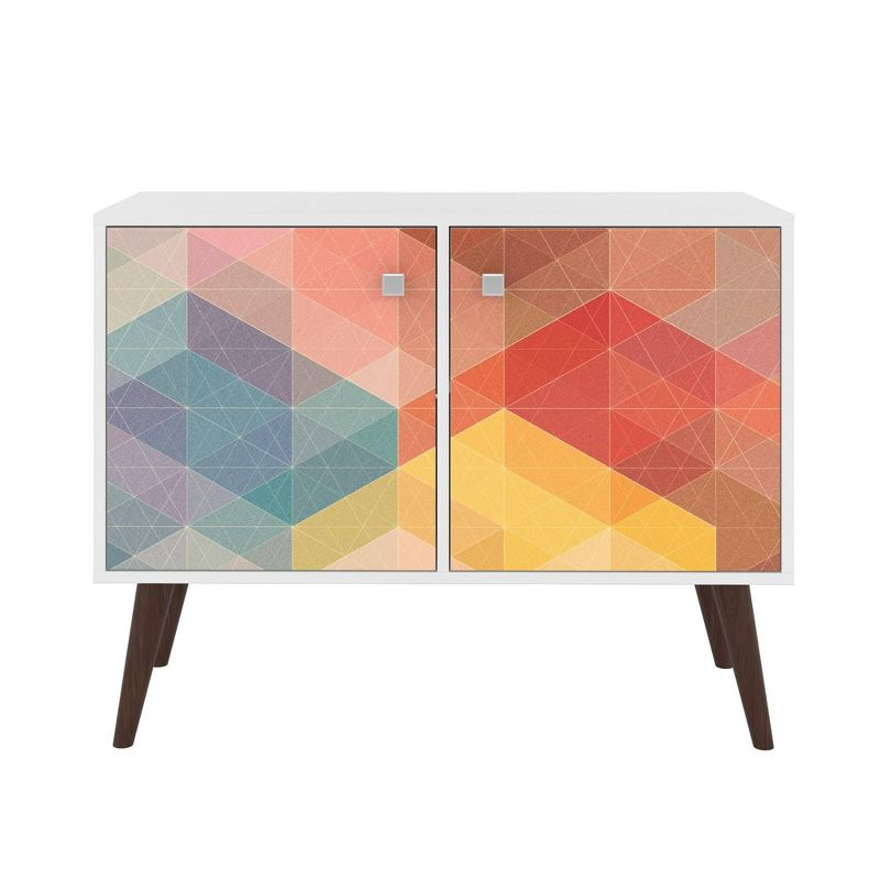 Avesta 2.0 Double Side Table White - Manhattan Comfort: Modern Corner Accent Table, Bedroom & Office Use