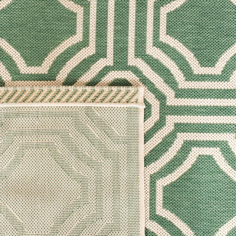 Courtyard CY6112 Power Loomed Indoor and Outdoor Accent Rug - Dark Green/Beige - 2'x3'7" - Safavieh