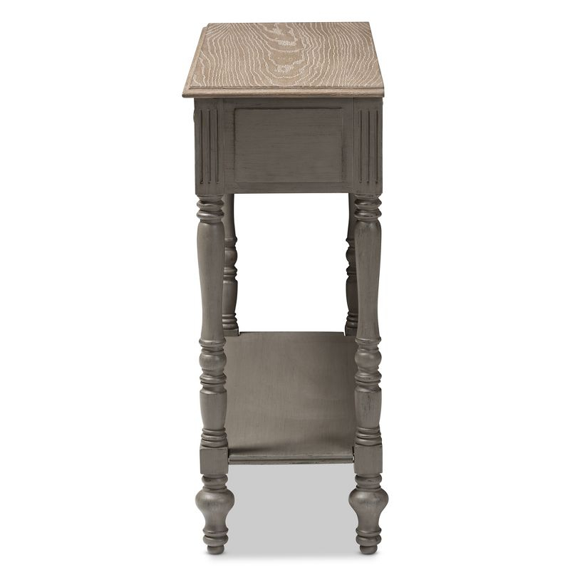Noemie Country Cottage Farmhouse Finished 2 Drawer Console Table Brown - Baxton Studio: Antique Style, Storage Shelf