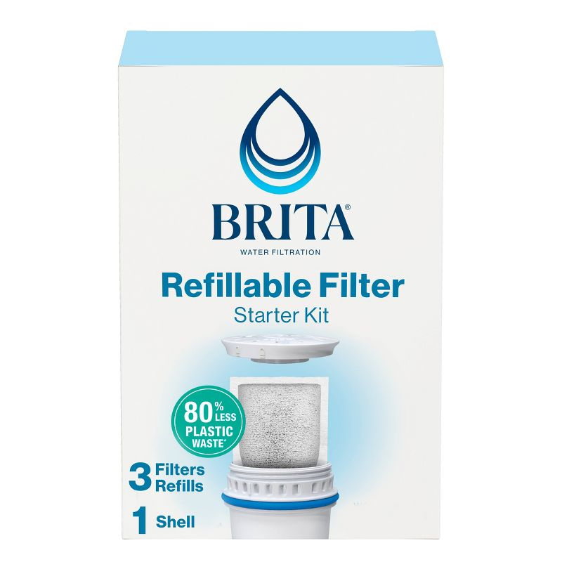 Brita Refillable Filter Starter Kit 3pk: Replacement Water Filters for Pitchers & Dispensers, Filters Chlorine