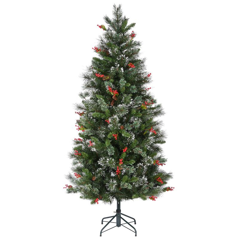 6.5' Prelit Flocked Medium Pine Artificial Christmas Tree Clear Lights - National Tree Company