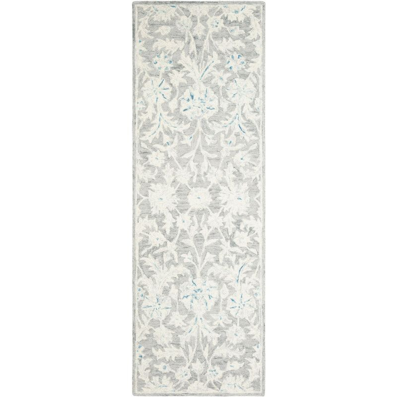 Micro-Loop MLP506 Hand Tufted Indoor Runner Rug - Grey/Ivory - 2'3"x11' - Safavieh
