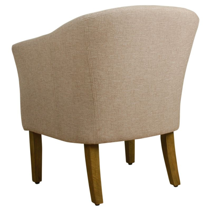 Modern Barrel Accent Chair Flax Brown - HomePop: Upholstered, Transitional Style, Bedroom & Living Room