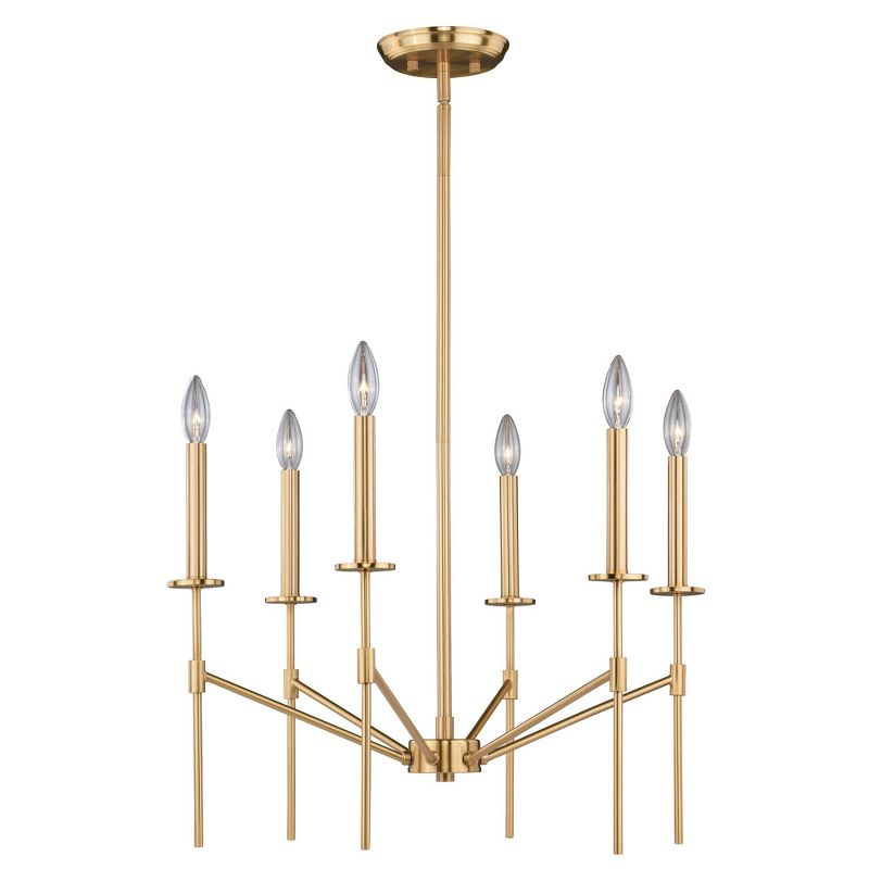 Vaxcel Kedzie 6 - Light Chandelier in  Natural Brass