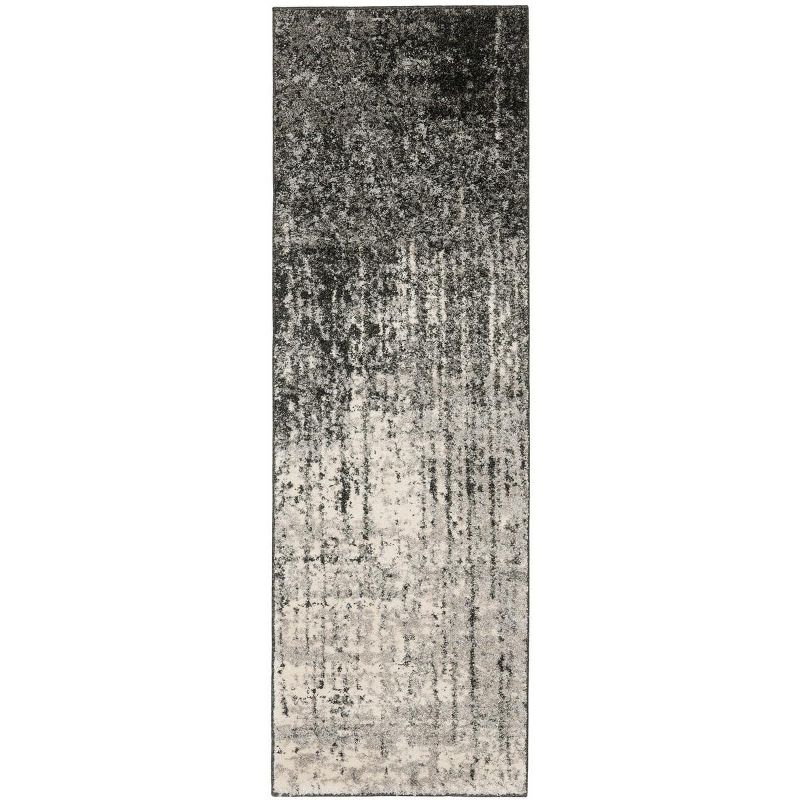 Retro RET2770 Power Loomed Indoor Runner Rug - Black/Light Grey - 2'3"x7' - Safavieh.