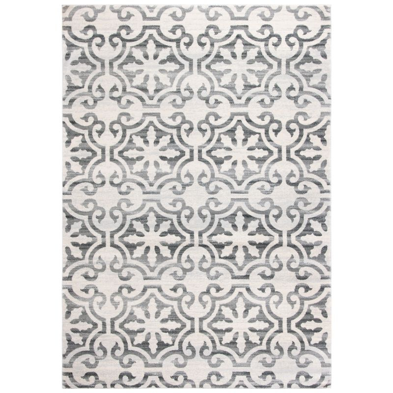 Isabella ISA956 Power Loomed Area Rug - Grey/Ivory - 4'x6' - Safavieh