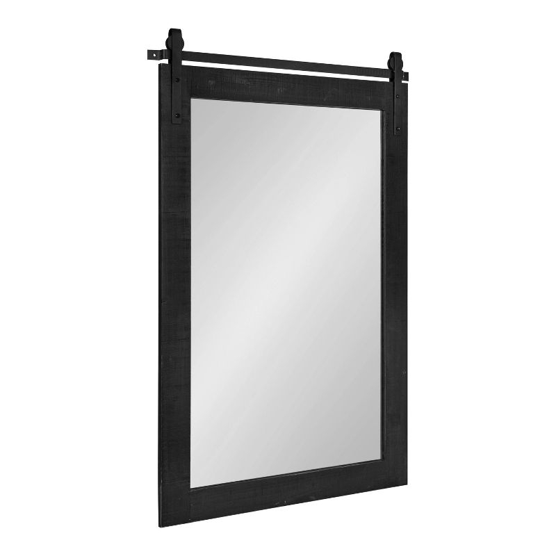 Kate & Laurel All Things Decor 26" x 39" Cates Rustic Wall Mirror Black: Modern Rectangle, No Assembly Required