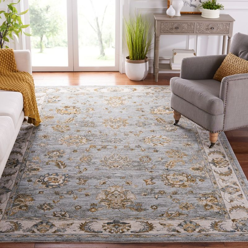 Hamilton HLT106 Power Loomed Area Rug - Blue/Gold - 8'x10' - Safavieh.