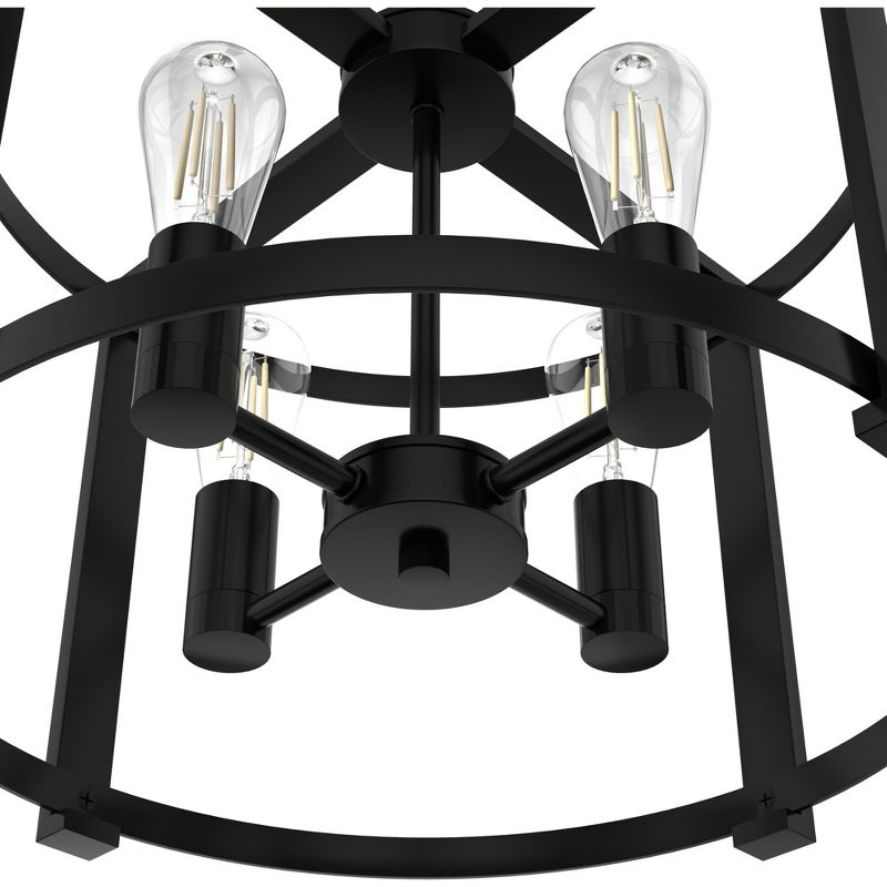 18" 4-Light Astwood Chandelier Black - Hunter Fan: Modern Metal Ceiling Fixture, UL Listed, Dimmable
