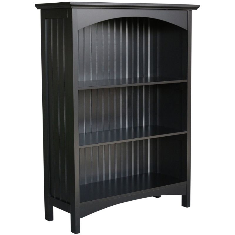 eHemco 3 Tier Storage Shelf Bookcase with 2 Arched Supports, 40 Inches Height, Black