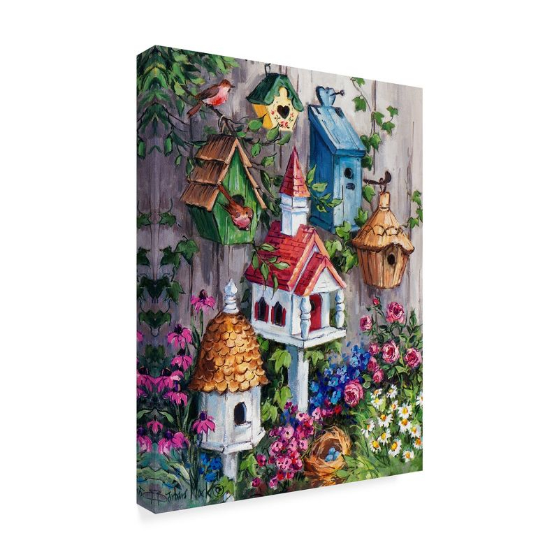 Trademark Fine Art - Barbara Mock 'Birdhouse Cottage' Canvas Art - 14x19