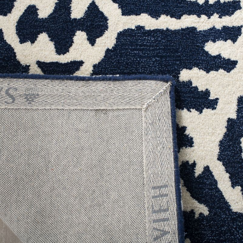 Wyndham WYD323 Hand Tufted Indoor Area Rug - Royal Blue/Ivory - 7'x7' - Safavieh