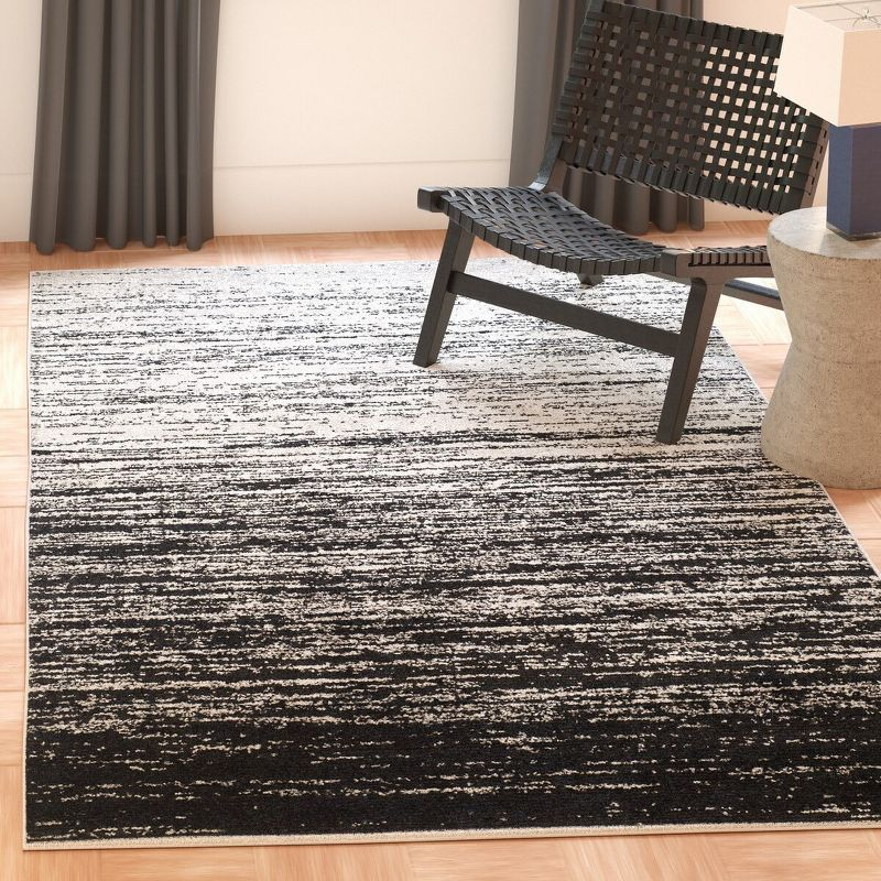 Adirondack ADR113 Machine Made Indoor Area Rug - Silver/Black - 8'x8' - Safavieh