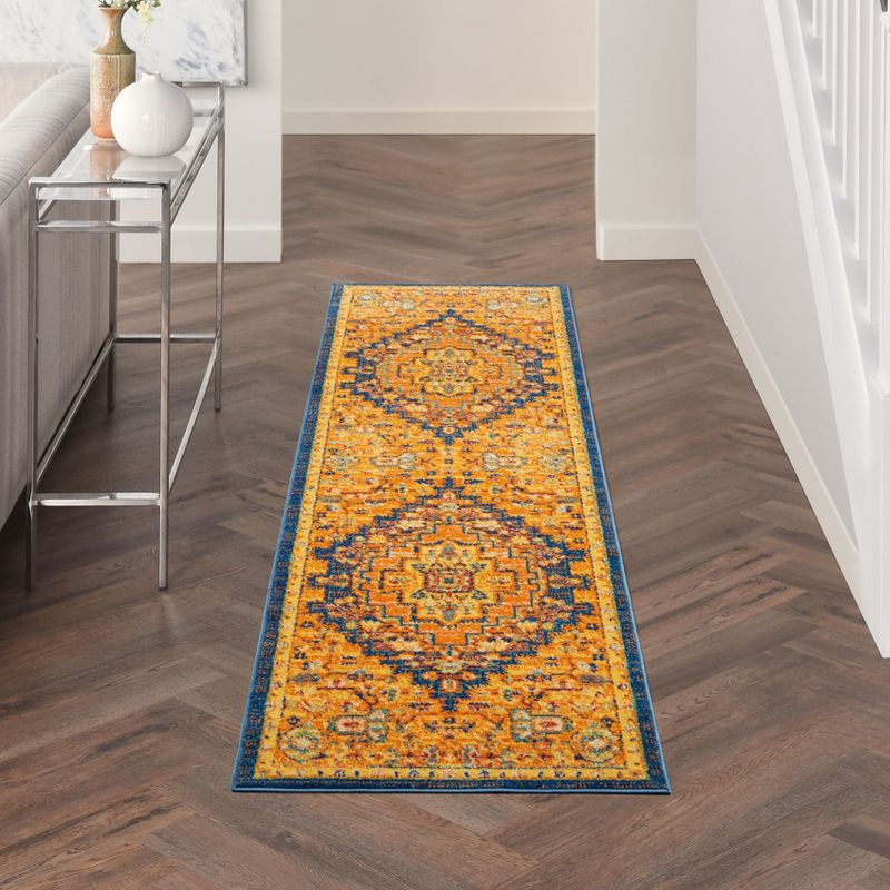 Nourison Allur Bohemian Indoor Rug Orange Multicolor 2'3" x 7'6"
