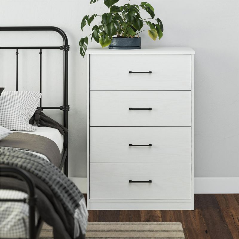 Ameriwood Home BrEZ Build Collection Pearce 4 Drawer Dresser, White
