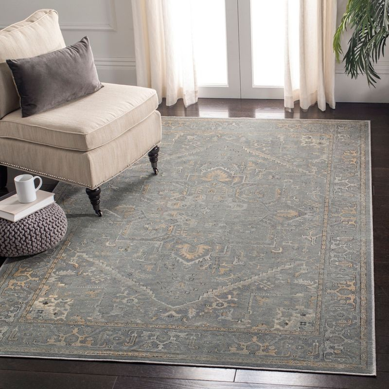Vintage VTG114 Power Loomed Indoor Skid-Resistant Area Rug - Grey/Multi - 5'3"x7'6" - Safavieh