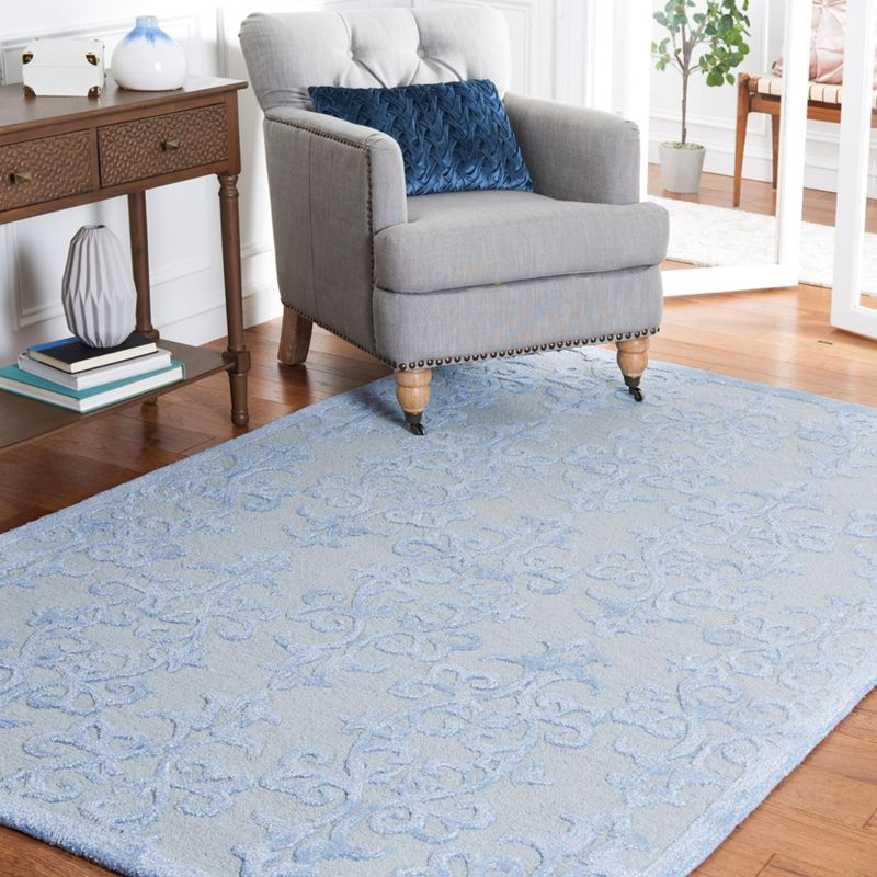 Bella BEL127 Hand Tufted Area Rug - Blue - 5'x5' - Safavieh.