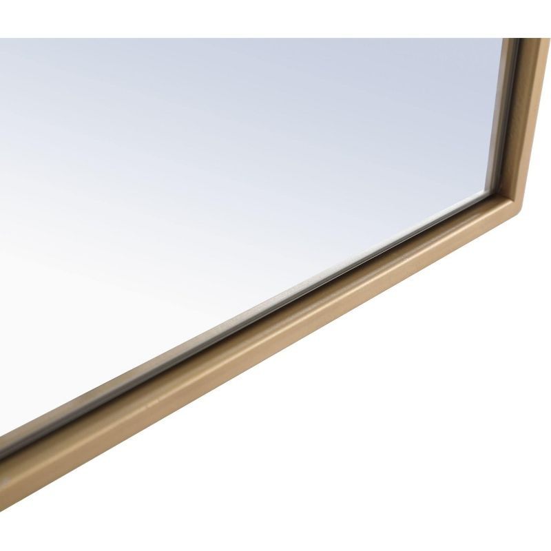 Elegant Lighting Metal frame Rectangle Mirror 24 inch Black finish