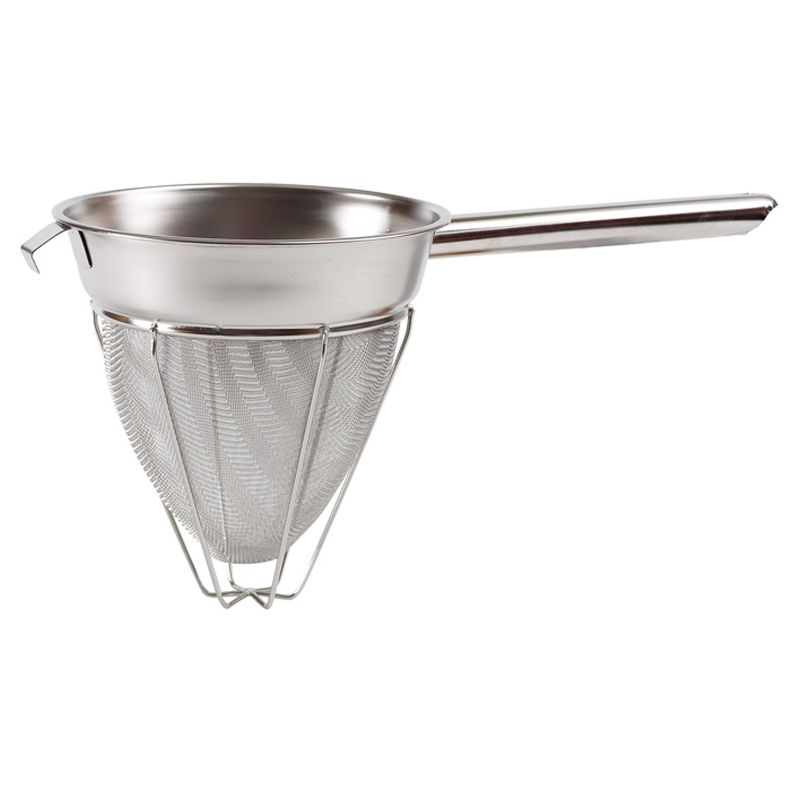 Winco Bouillon Strainer with Extra Fine Mesh, Reinforced, Hollow Handle Stainless Steel, 8" - Pack of 2