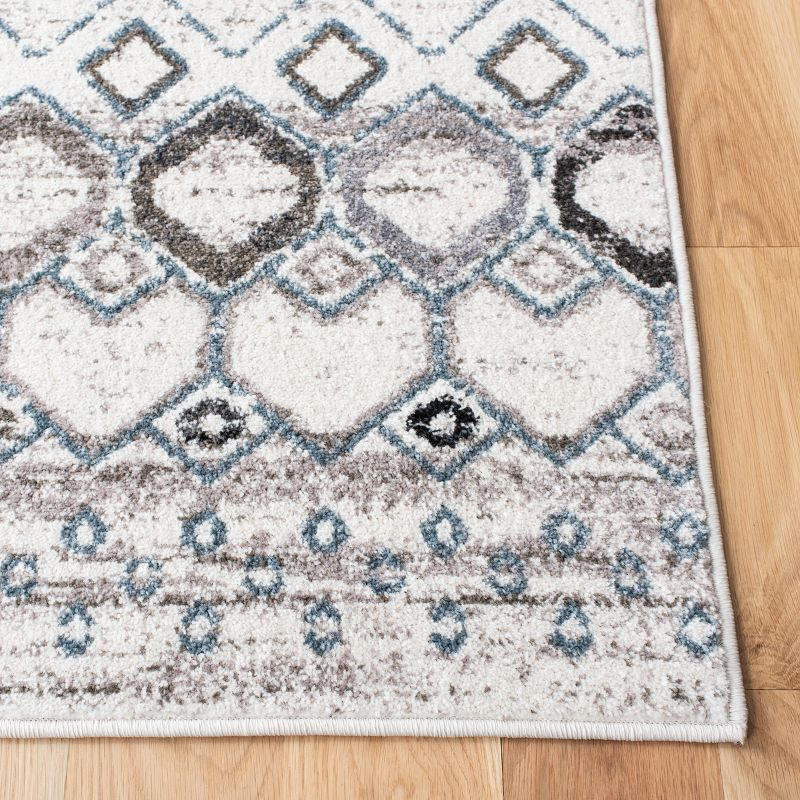 Amsterdam AMS108 Power Loomed Indoor Runner Rug - Ivory/Grey - 2'3"x16' - Safavieh
