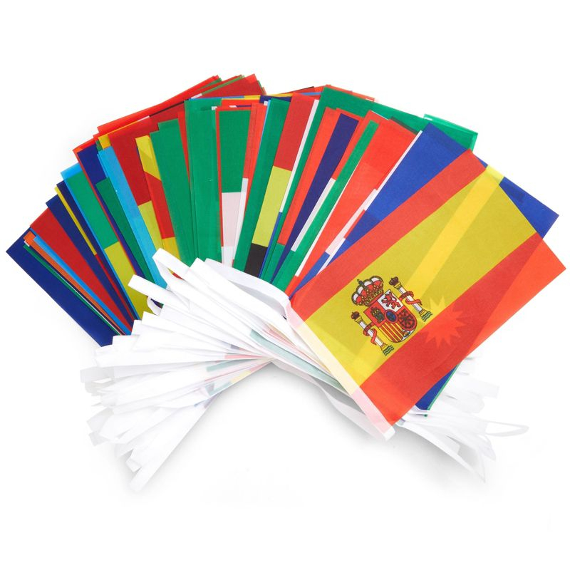Juvale 80 ft International Flags of the World Banner with 100 Countries, Hanging Multicultural Decorations - 5.2 x 8.2" Flags