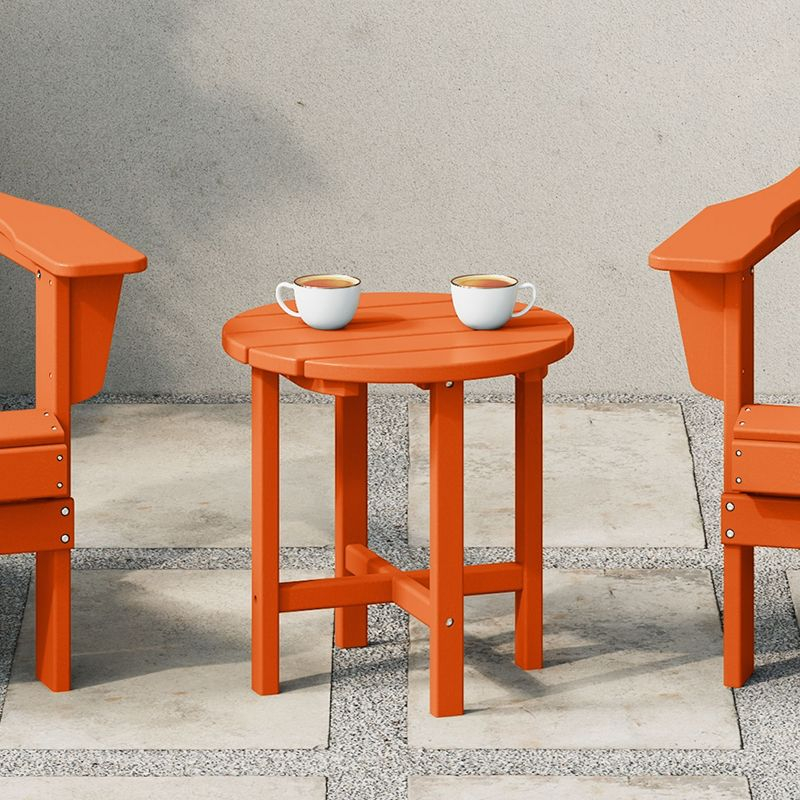 WestinTrends All-Weather Outdoor Patio Round Poly Adirondack Side Table, Orange