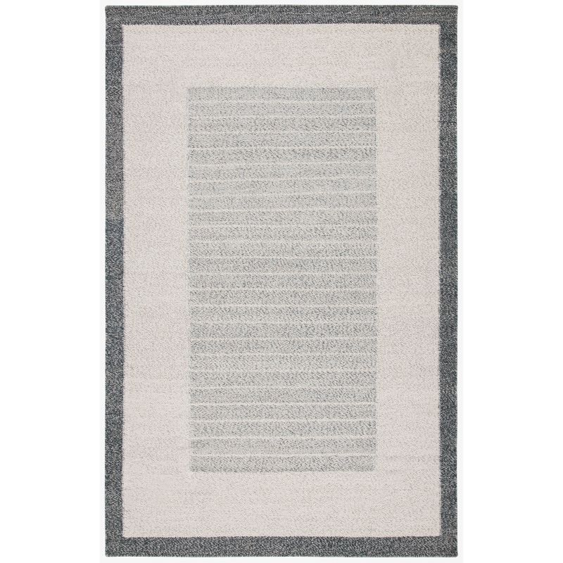 Kilim KLM155 FLAT WEAVE Accent Rug - Ivory/Grey - 3'x5' - Safavieh