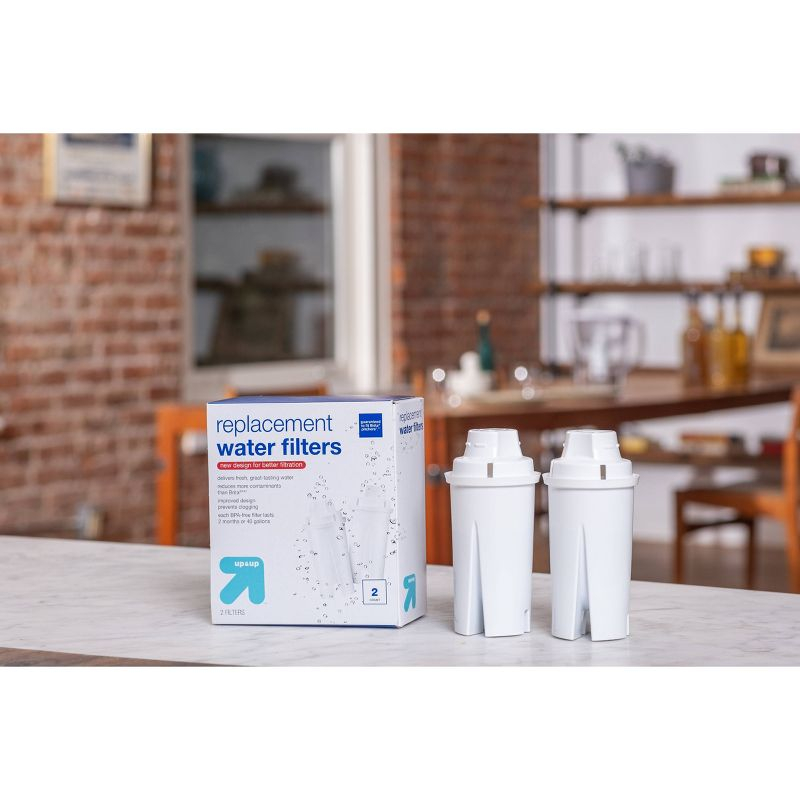 Replacement Water Filters 2pk - up&up™: BPA-Free, Compatible with Brita Pitchers, Filters Benzene & Mercury