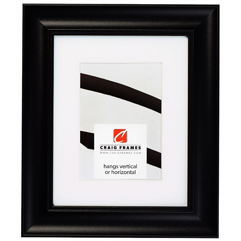 Vintage Revival Satin Black 12x18 inch Picture Frame matted to 10x13