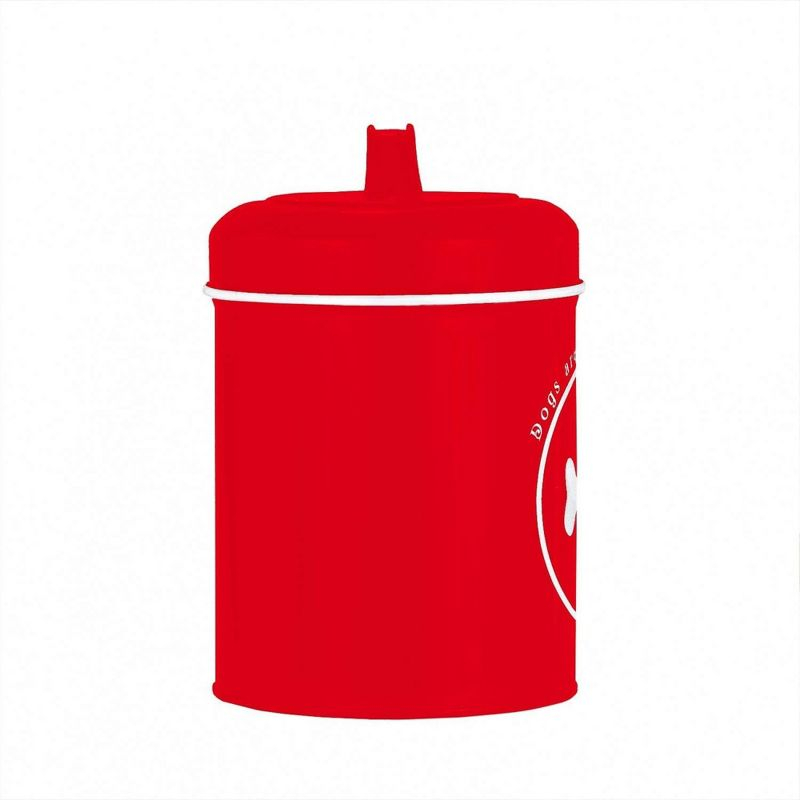 Amici Pet Dogs Favorite Metal Food Canister, Medium, 64 oz, For your countertop Kitchen, tight fitting ceramic lid with a gasket