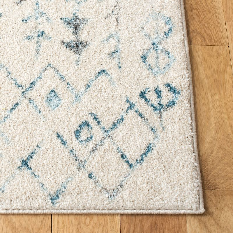 Tulum TUL262 Power Loomed Area Rug - Ivory/Turquoise - 6'x9' - Safavieh.