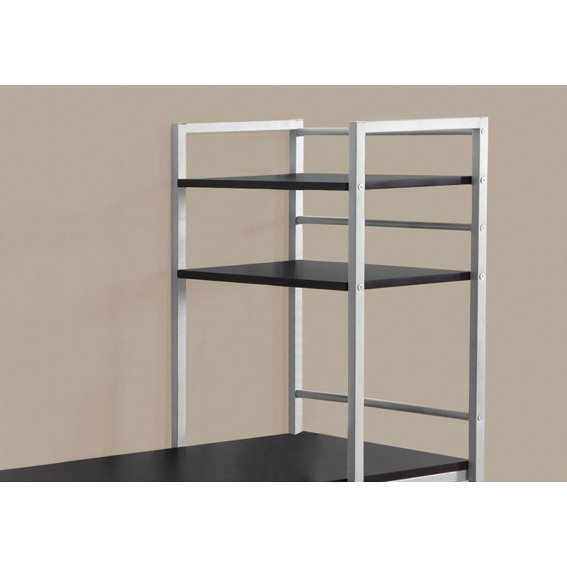 Monarch Specialties Computer Desk Home Office Laptop Storage Shelves 48InchL Work Metal Laminate Brown Grey Contemporary Modern