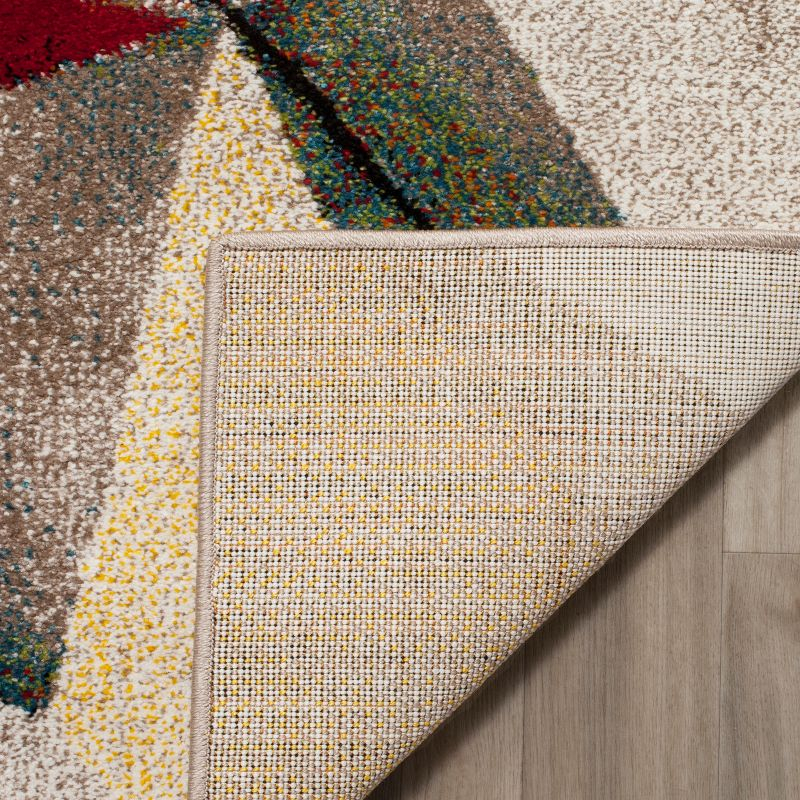 Porcello PRL6940 Power Loomed Indoor Runner Rug - 2'3"x6' - Light Grey/Orange - Safavieh