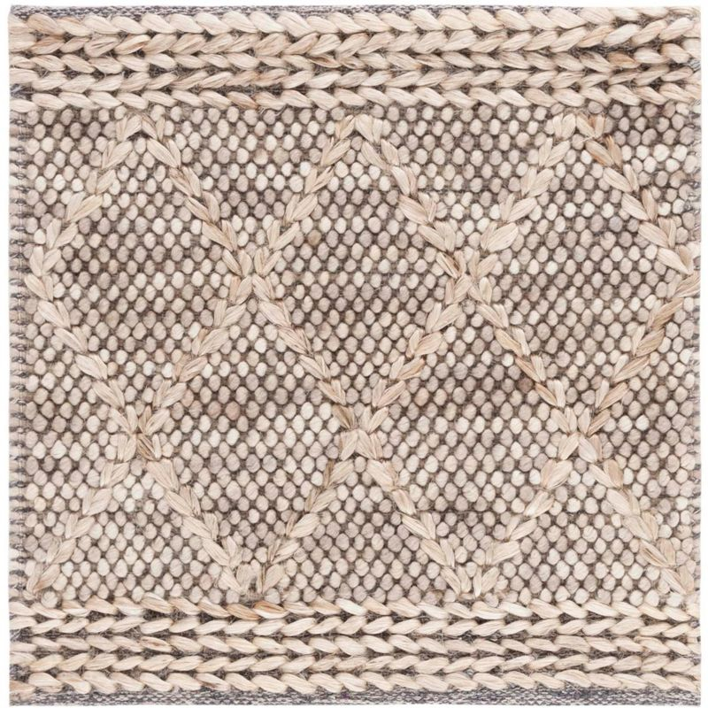 Natura NAT223 Hand Woven Indoor Area Rug - Brown/Natural - 6'x6' - Safavieh