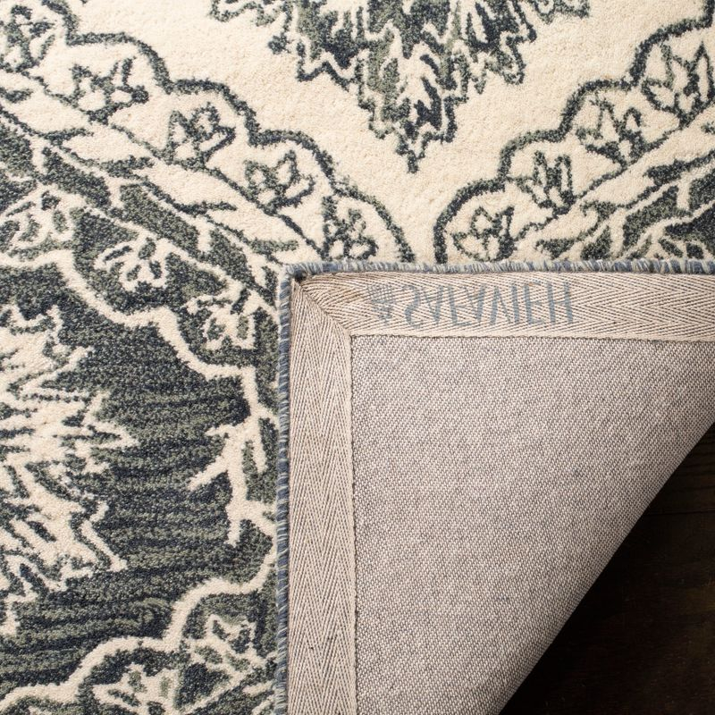Blossom BLM601 Hand Tufted Area Rug - Blue/Ivory - 6'x6' - Safavieh.