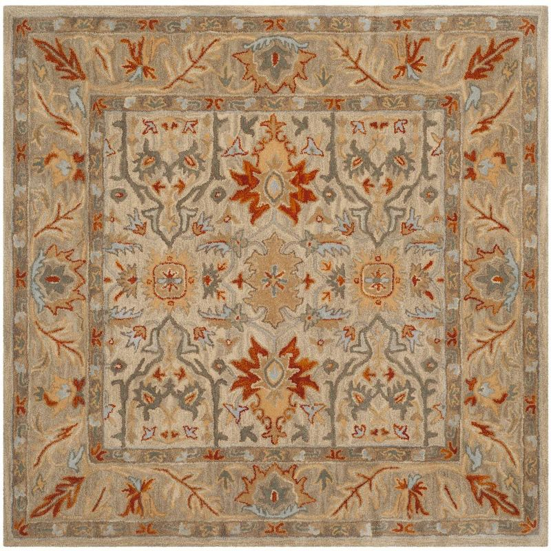 Antiquity AT63 Hand Tufted Area Rug - Beige/Multi - 6'x6' - Safavieh.