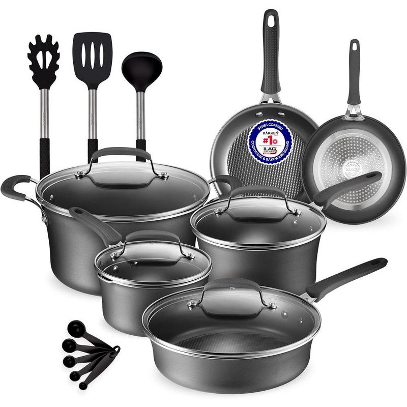 Lifemaster 14 - Piece Non-Stick Carbon Steel Cookware Set