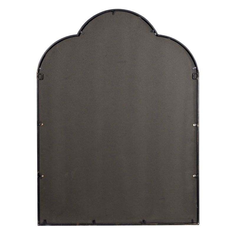 Metal Window Pane Inspired Wall Mirror with Arched Tops and Studs Black - Olivia & May
