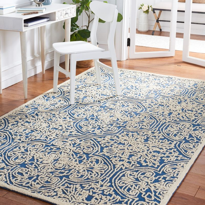 Trace TRC101 Hand Tufted Indoor Accent Rug - Blue/Ivory - 3'x5' - Safavieh