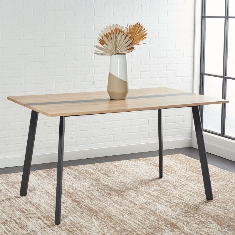 Leith Dining Table - Natural/Black - Safavieh