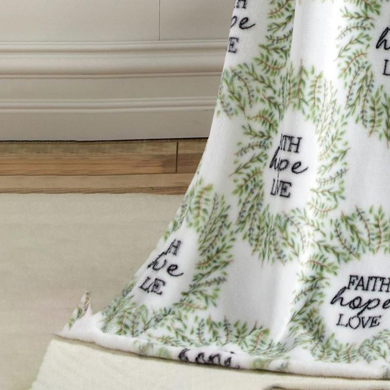 Plazatex Faith Hope And Love Micro plush Decorative All Season Multi Color 50" X 70" Throw Blanket