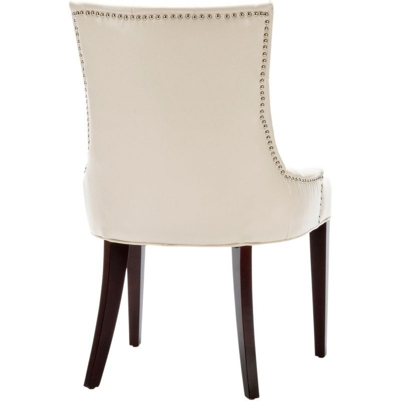 Amanda 19"H Tufted Chair with Nickel Nail Heads - Flat Cream - Safavieh