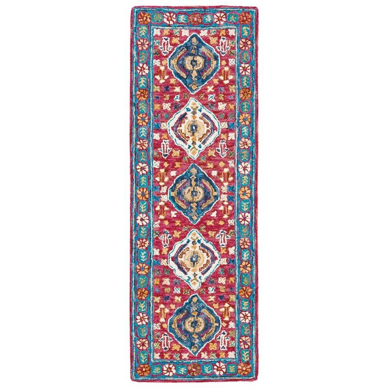 Aspen APN527 Hand Tufted Runner Rug - Red/Blue - 2'3"x7' - Safavieh.