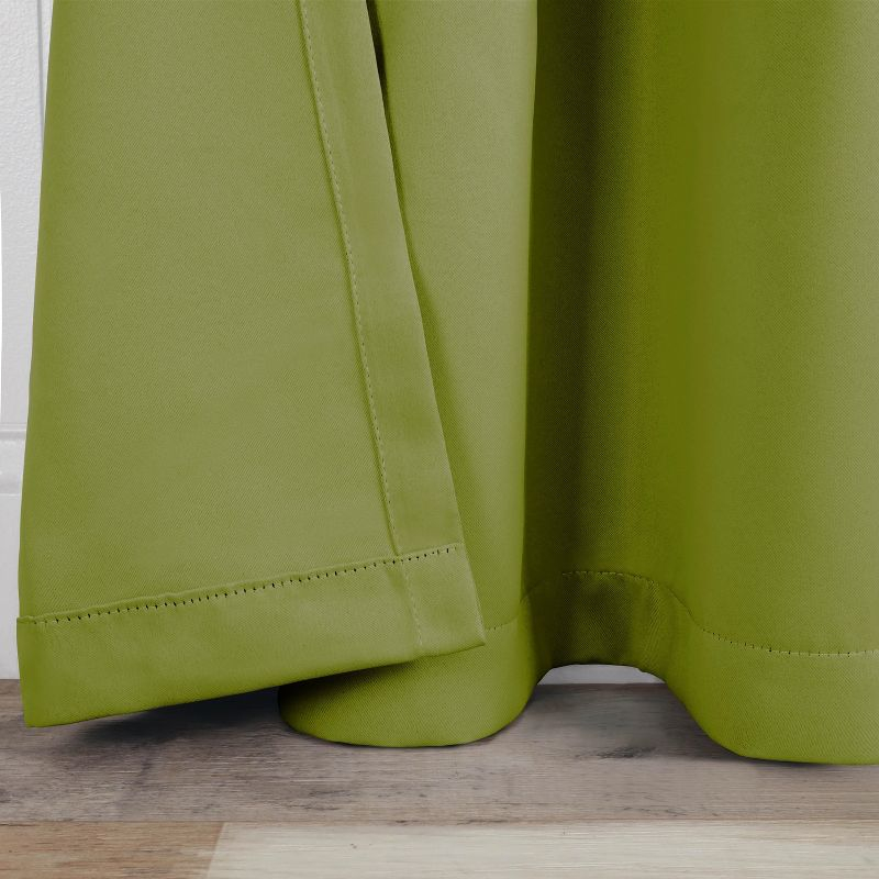 Classic Modern Solid Room Darkening Semi-Blackout Curtains, Grommets, Set of 2, 52"x63", Sage - Blue Nile Mills