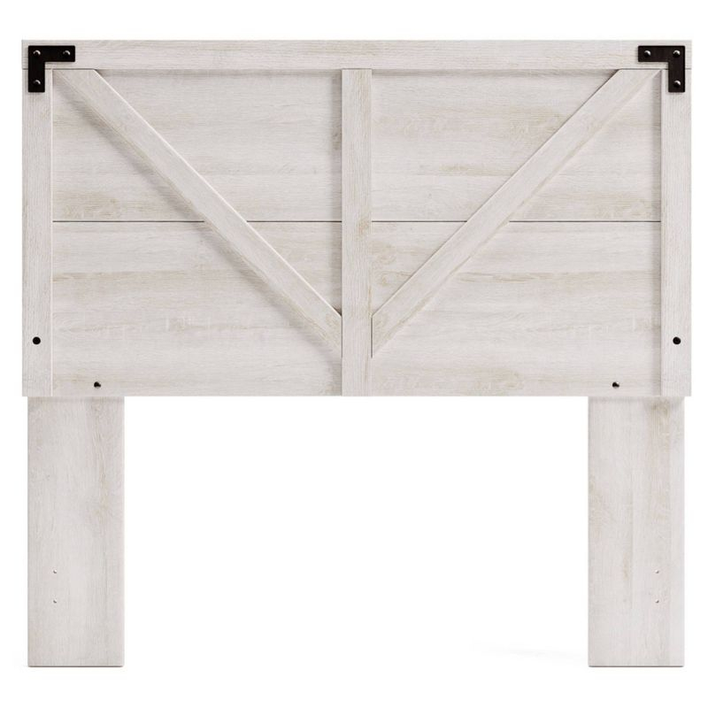 Full Shawburn Panel Headboard White/Dark Gray: Crossbuck Detail, Wood Frame - Signature Design by Ashley
