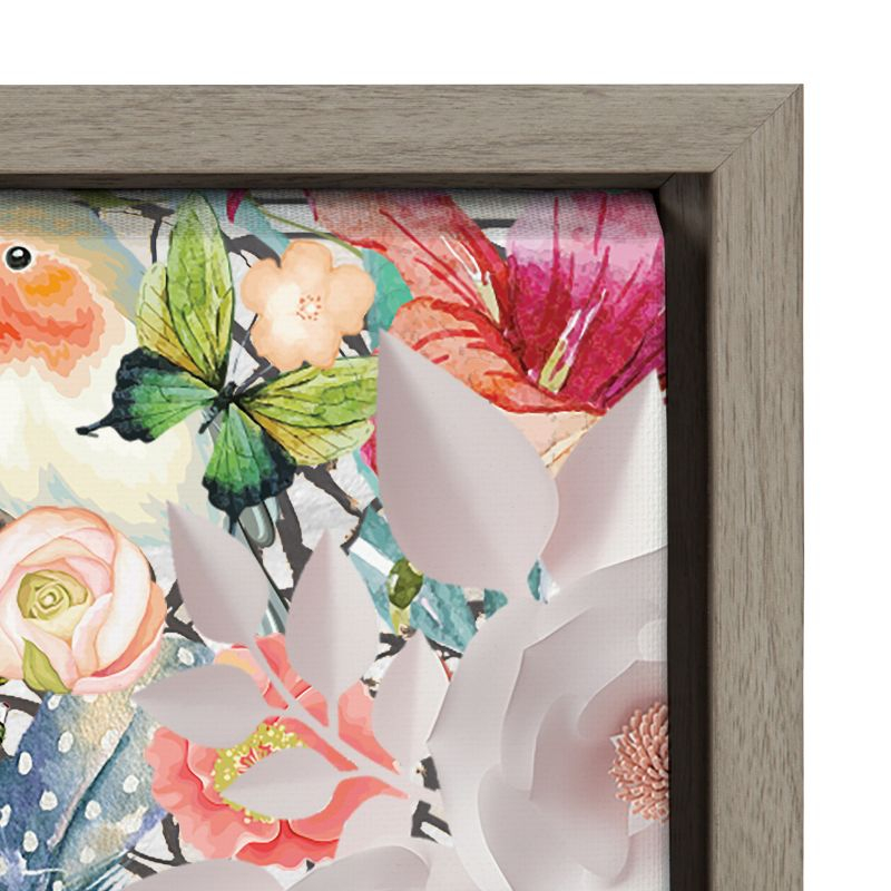 Kate and Laurel Sylvie Natural Woman Framed Canvas by Nikki Chu, 18x24, Gray