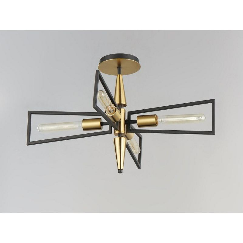Maxim Lighting Wings 4 - Light Flush Mount in  Black/Satin Brass
